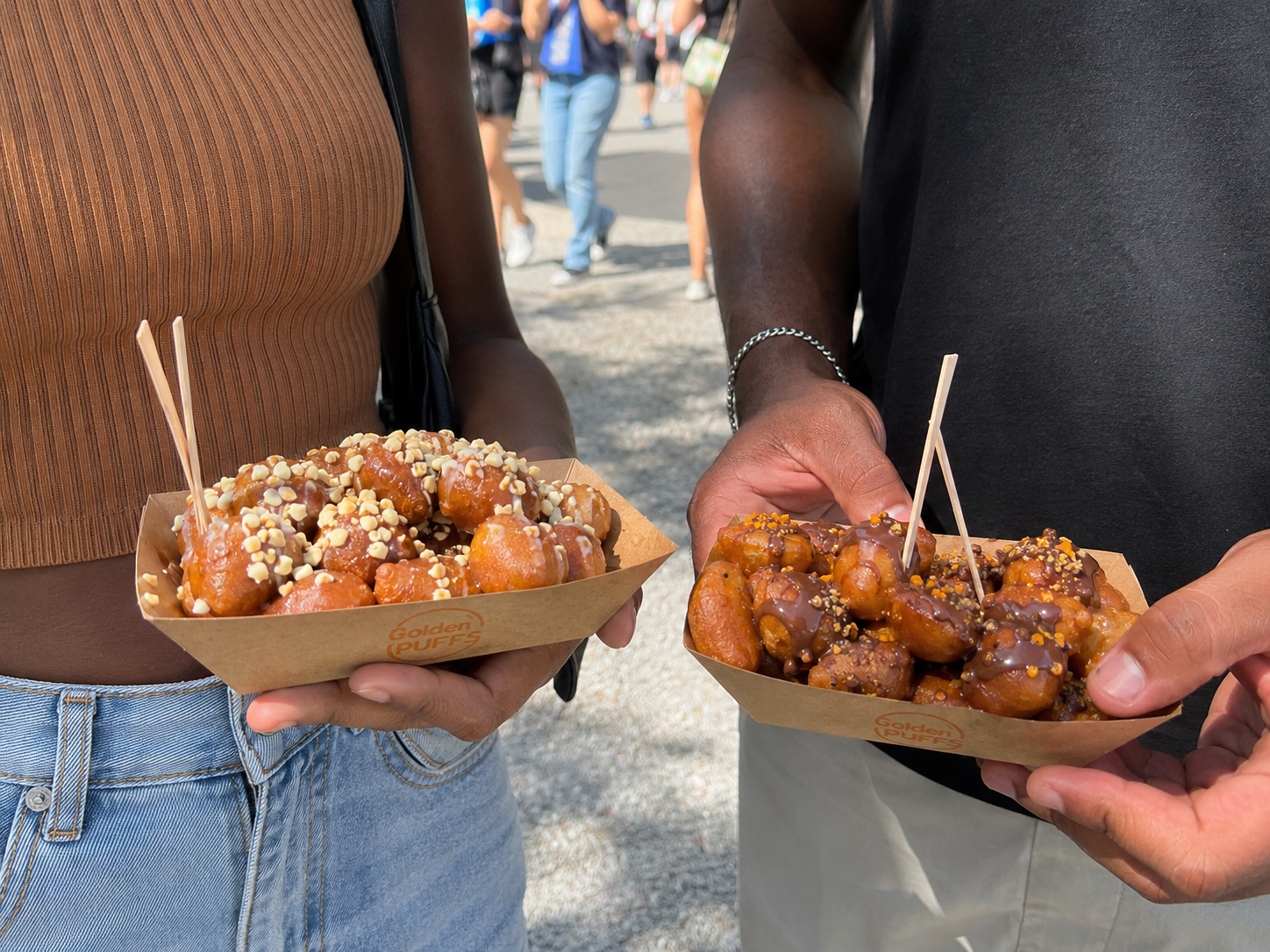 Golden Puffs at a festival