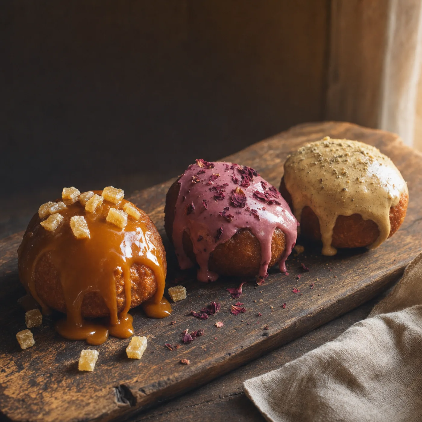 Trois fusions Sweet Twist Golden Puffs : caramel, pink velvet, moon milk